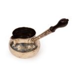 A George II large silver brandy warmer, George Bulman, Newcastle 1739, the handle with turned,