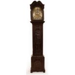 A carved oak cased longcase clock, the dial signed Markwick Markham,