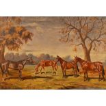 Susan Terrot (20th Century)/Polo Ponies in an Indian Landscape/signed and dated 1929/oil on canvas,