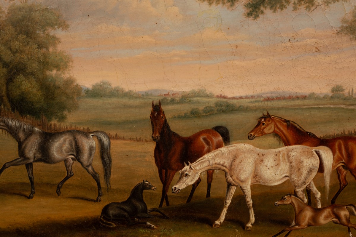 English School, 19th Century/Mares and Foals in a Wooded Landscape/oil on canvas, 61cm x 91. - Image 4 of 4