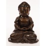 A Chinese late 19th Century bronze Buddha,