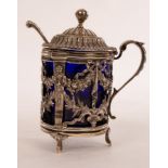 A late 19th Century French silver mustard pot, P Fres,