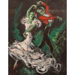 Pere Clapera Argelaguer (1906-1984)/Flamenco Dancers/oil on board/29cm x 23cm CONDITION