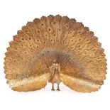 A silver gilt figure of a peacock, Garrard & Co.