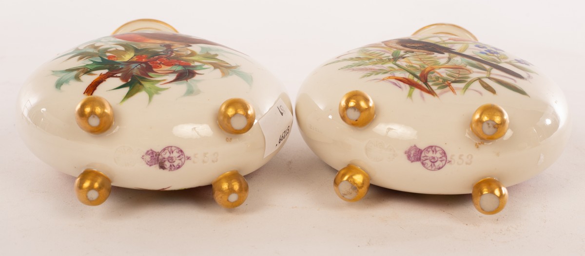 A pair of Royal Worcester pilgrim flasks, - Image 2 of 2