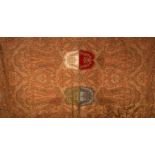 A 19th Century paisley shawl with two central cartouches within borders of scrolling boteh and a