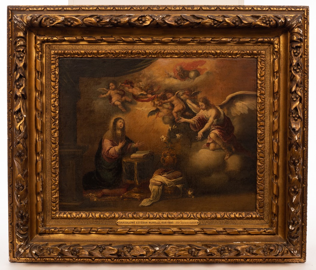 After Bartolomé Esteban Murillo (1618-1682)/The Annunciation/oil on canvas, - Image 2 of 5