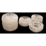 A quantity of 19th Century and later cut glass including plates and oval dishes CONDITION