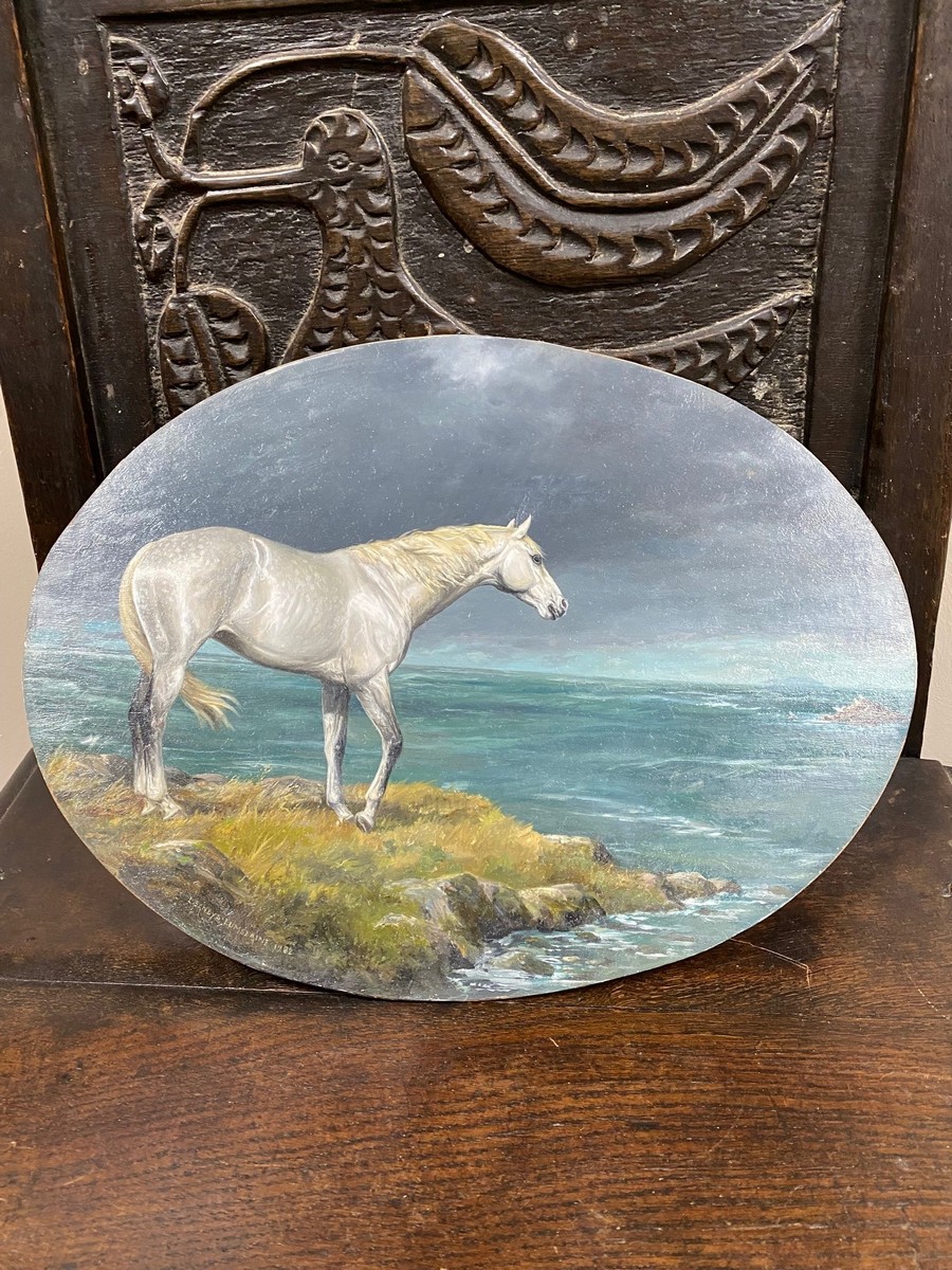 Leesa Sandys-Lumsdaine (born 1936)/The Unicorn/a dapple grey horse looking out to sea/signed and - Image 4 of 12