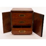 A Victorian walnut humidor, fitted with three drawers, countersunk handles to the sides,