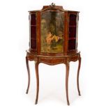 A French kingwood display cabinet of Vernis Martin style,