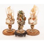 Three Victorian shellwork displays,