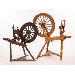 Two spinning wheels,