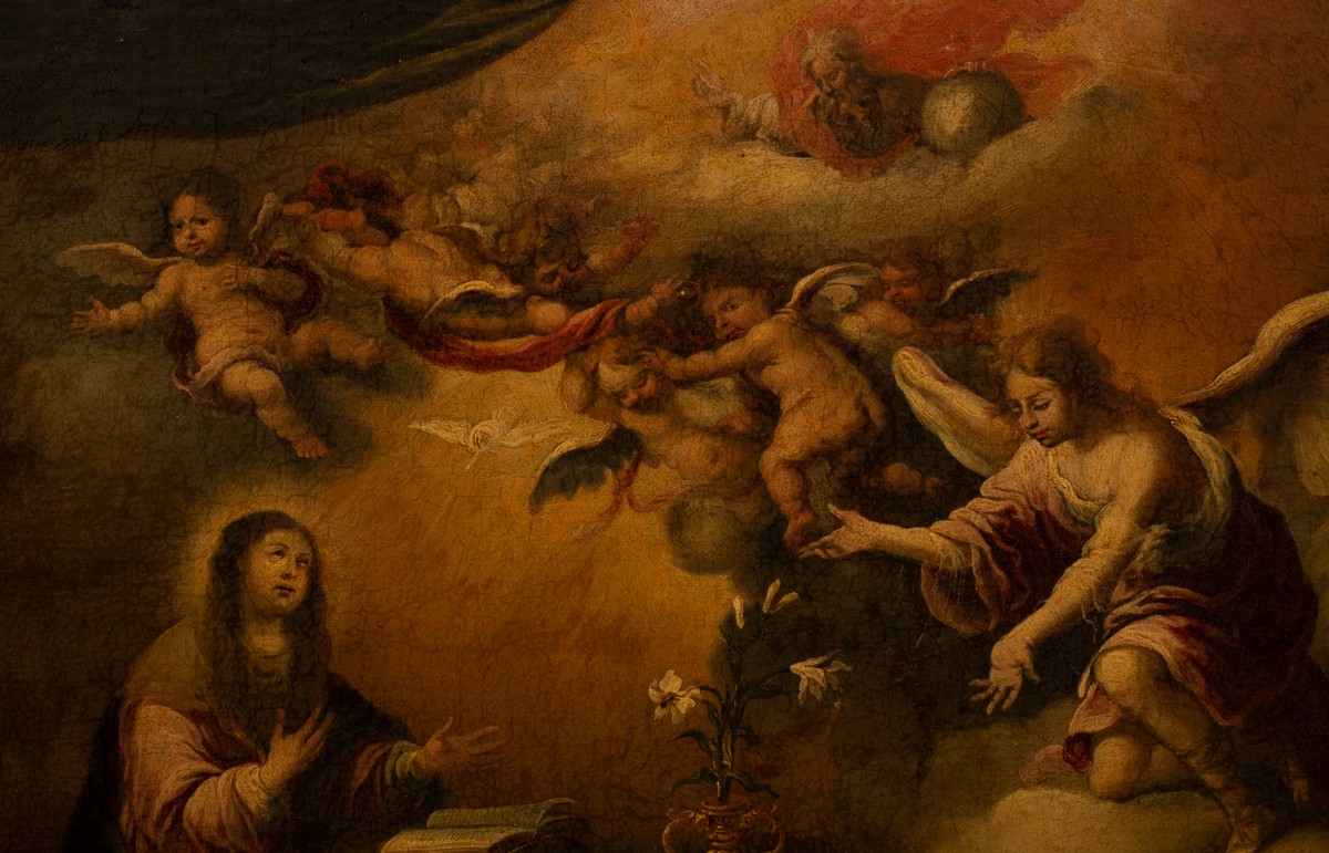 After Bartolomé Esteban Murillo (1618-1682)/The Annunciation/oil on canvas, - Image 3 of 5