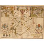 John Speed/Rutlandshire with Oukham and Stanford/hand coloured engraved map,