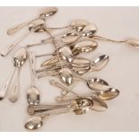 A set of six silver single-struck shell and bead pattern coffee spoons, JR, Sheffield 1904,