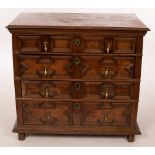 A William and Mary oak chest,