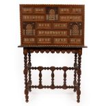 A 17th Century Hispano-Moresque bone inlaid cabinet,