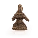 A Gandhara Grey Schist figure of a semi-clad woman,