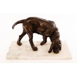 Sally Arnup (1930-2015)/A Bloodhound Following the Scent/numbered VI/X/on rectangular marble