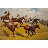 Peter Curling (born 1955)/Horse Racing Scene/signed and numbered 469/600/colour print,