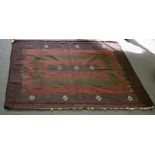 A square tribal rug,