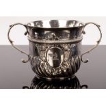 A George I silver porringer, Thomas Mason, London 1722, of twin-handled,