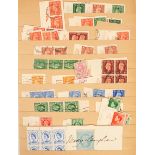 Stamps: GB, Large green stock book of mostly used KGVI-QEII definitives including cylinder numbers,