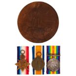 A group of three World War I medals, 1914 Star (2.