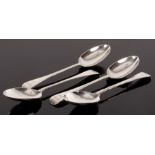 Four Victorian silver tablespoons, Aldwinckle & Slater, London 1893/94, initialled,