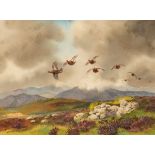 Robert W Milliken (1920-2014)/A Covey of Grouse/signed/watercolour, 26.5cm x 36.