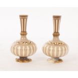 A pair of Macintyre Taluf Faience specimen vases, circa 1890, in the Aesthetic style,