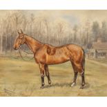Algernon Thompson (1880-1944)/Portrait of a Racehorse 'Antoinette'/signed and dated