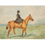 Charles E Gatehouse (1866-1952)/Study of a Lady Riding Sidesaddle/wearing a riding habit and top