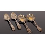 Two George III silver dessert spoons, London 1783 and 1802,