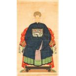 A Chinese Ancestor scroll, painted a Qing Empress,