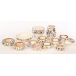 Poole Pottery, five floral posy rings, 11.