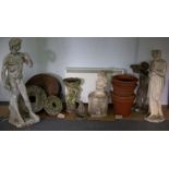 Two reconstituted stone garden figures,