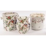 A Royal Doulton wash basin with floral design and two 'Bistro' toilet wares to include a wash basin,