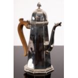 A Queen Anne style silver coffee pot, Richard Comyns, London 1933,