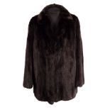 A black Safuron mink short jacket,