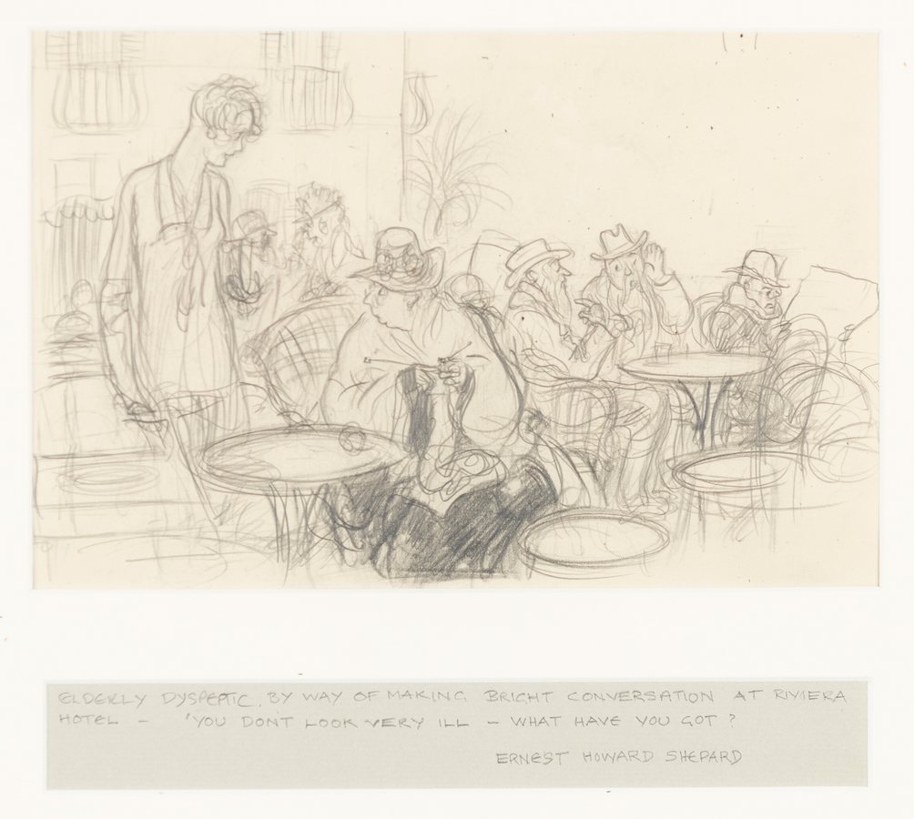 Ernest Howard Shepard (British 1879-1976)/Riviera Cafe Sketch/inscribed/pencil, 16cm x 24. - Image 3 of 4