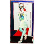 John Kiki (born 1943)/Female Figure/signed and dated verso J Kiki 2000/oil on canvas, 166cm x 91cm,
