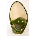 A Holkham green pottery lamp of modernist design,