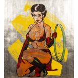 Allen Jones (born 1937)/Kneeling Woman Wallpaper/silkscreen in colours, 56.5cm x 50.