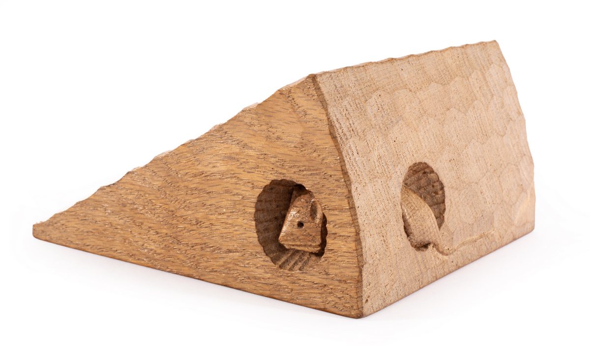 A Robert 'Mouseman' Thompson oak moneybox, modern,
