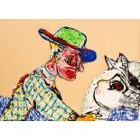 John Kiki (born 1943)/Man and Horse/oil on canvas,