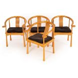 Richard Nissen (1928-2013), a set of four 'Yin' dining chairs, Danish 1970s,