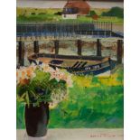 Louis Turpin (born 1947)/Rye Harbour with Lilies/signed and dated 2000/oil on canvas, 25.