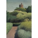 Keith New (1926-2012)/Tower Above the Trees/signed upper left/pastel and acrylic,